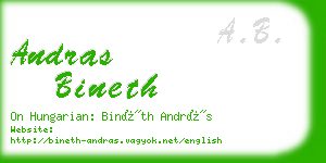 andras bineth business card